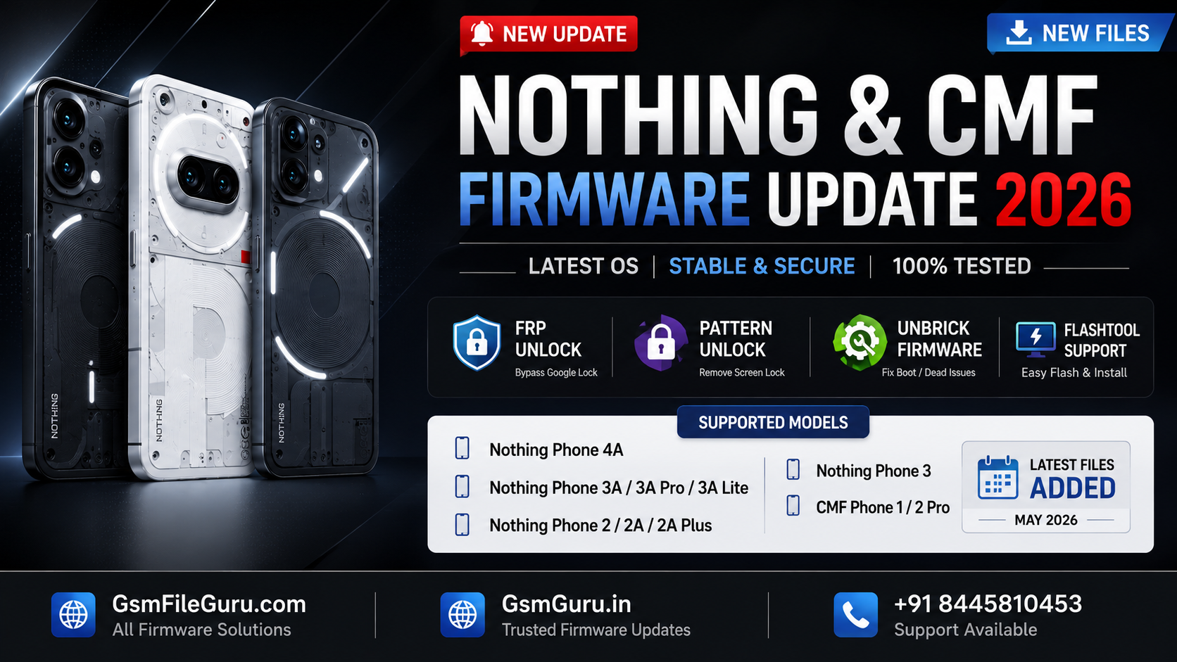 Nothing Phone & CMF Firmware Update 2026 – FRP, Pattern Unlock & UnBrick Flash Files
