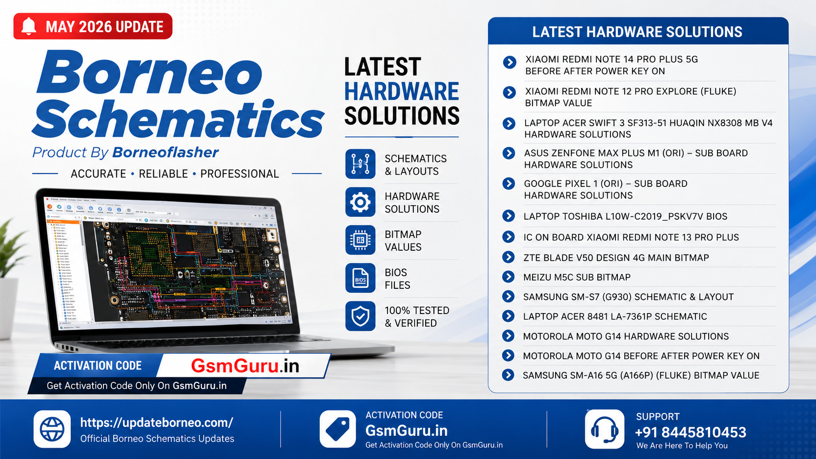 Borneo Schematics Latest Update 10 May 2026 – New Hardware Solutions, Bitmap, BIOS & Samsung Schematics Added