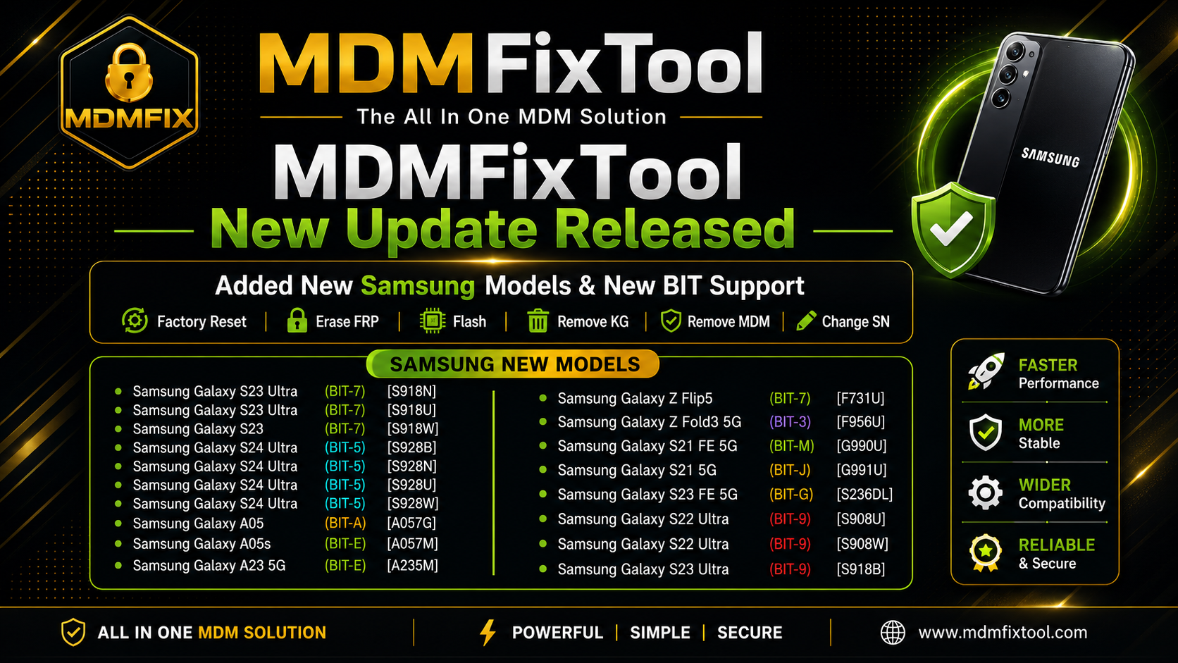 MDMFixTool New Update Released – Samsung S24 Ultra, S23 Ultra & New BIT Security Support